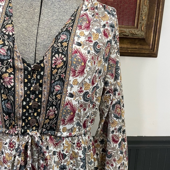 Anthropologie Boemo Maxi Ruffle Tiered Long Sleeve Dress - Sz LP 🧡🎀 - Picture 5 of 14